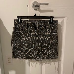 MOTHER Cheetah print mini skirt